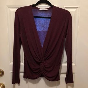 Lush women’s medium burgundy v neck sweater